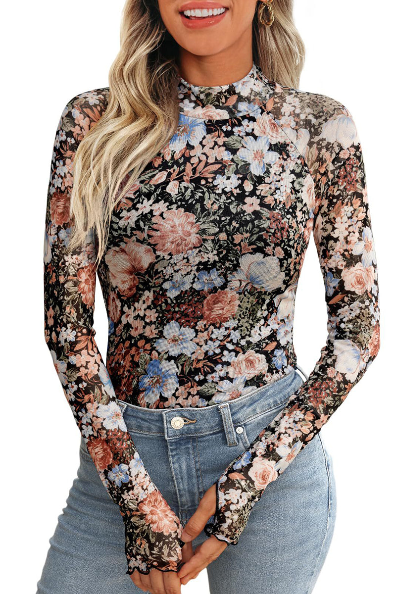 Floral Print Long Sleeve Top