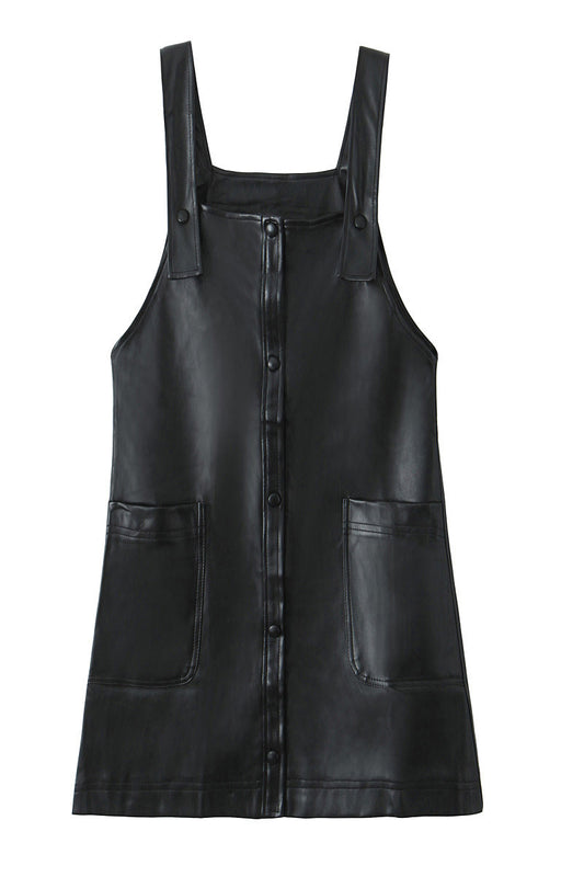 Faux Leather Pinafore Dress