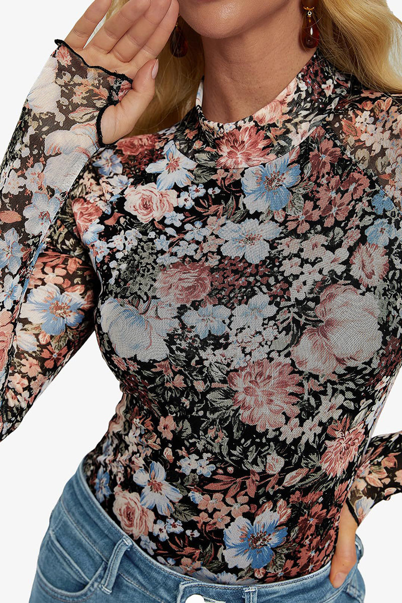 Floral Print Long Sleeve Top