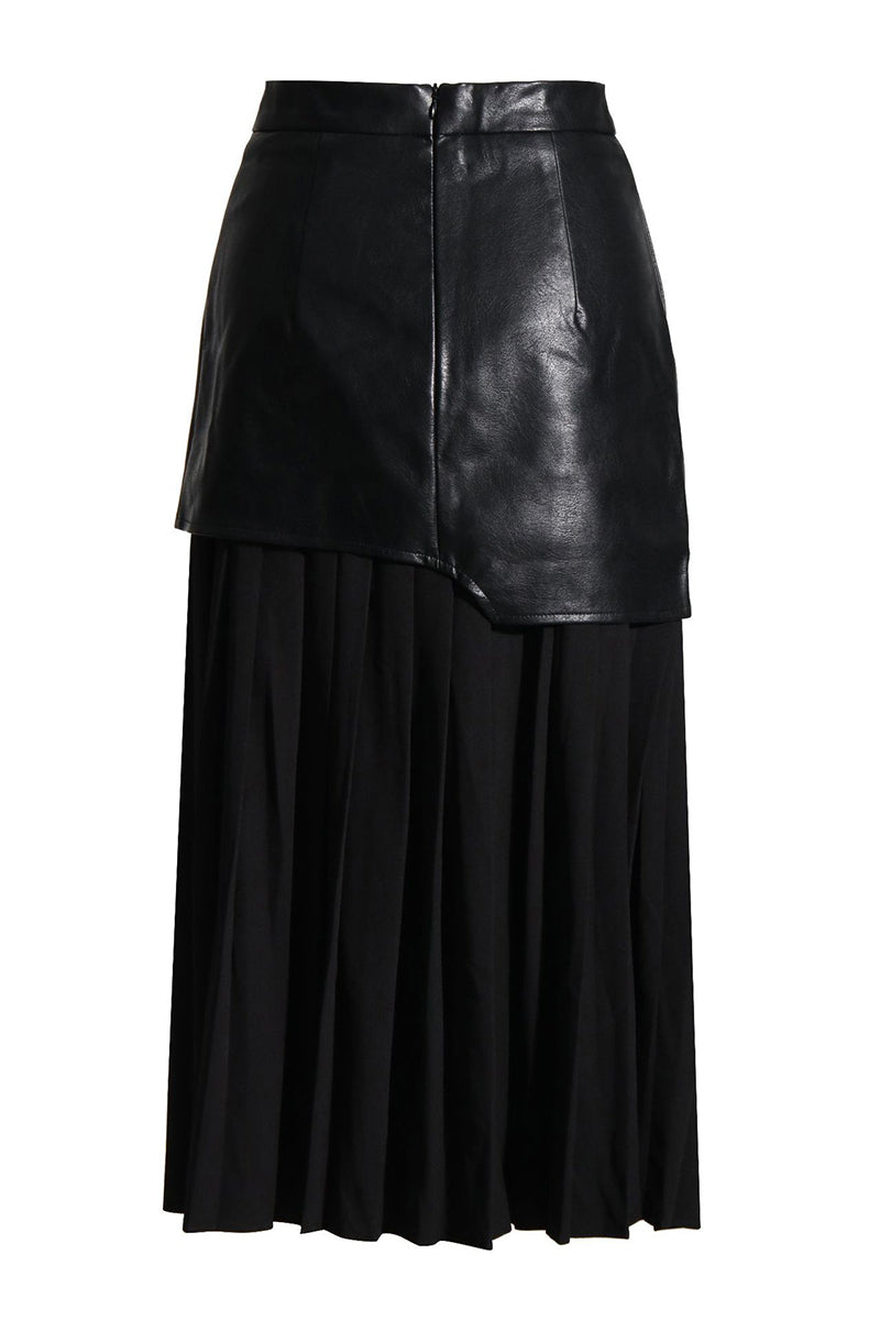 High-Waisted Pleated Maxi Skirt