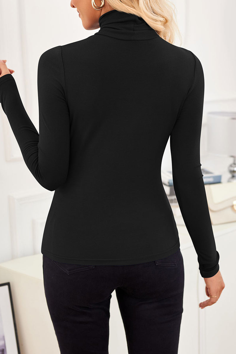 Long-Sleeve Turtleneck Top