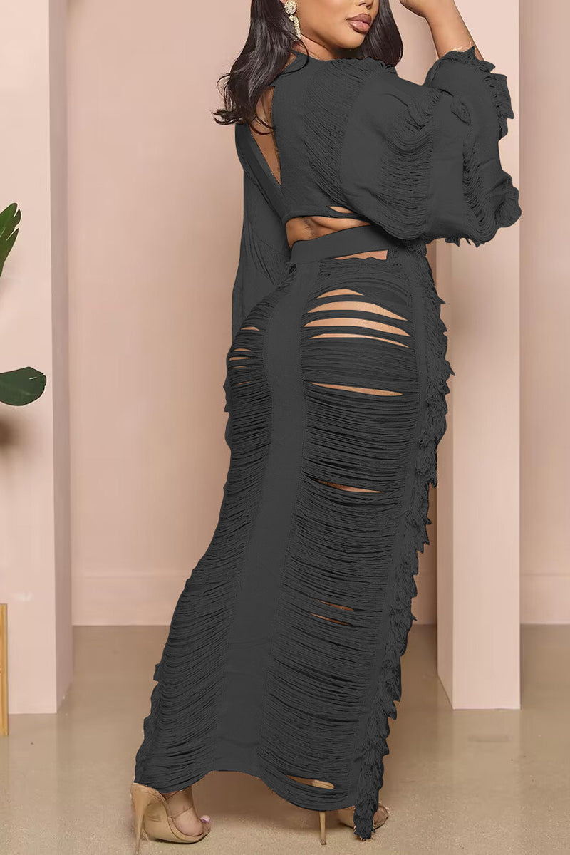 Cutout Ruched Maxi Dress