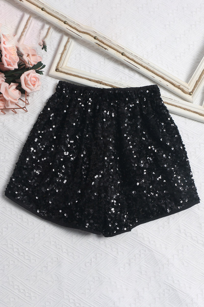 Sparkling Sequin High-Waist Shorts