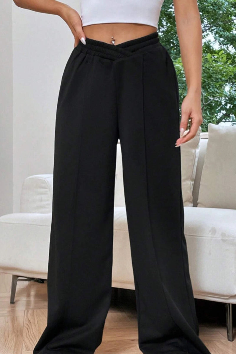 High-Waisted Wide-Leg Lounge Pants