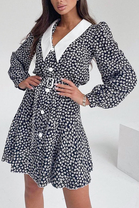 Floral Print Collared Dress