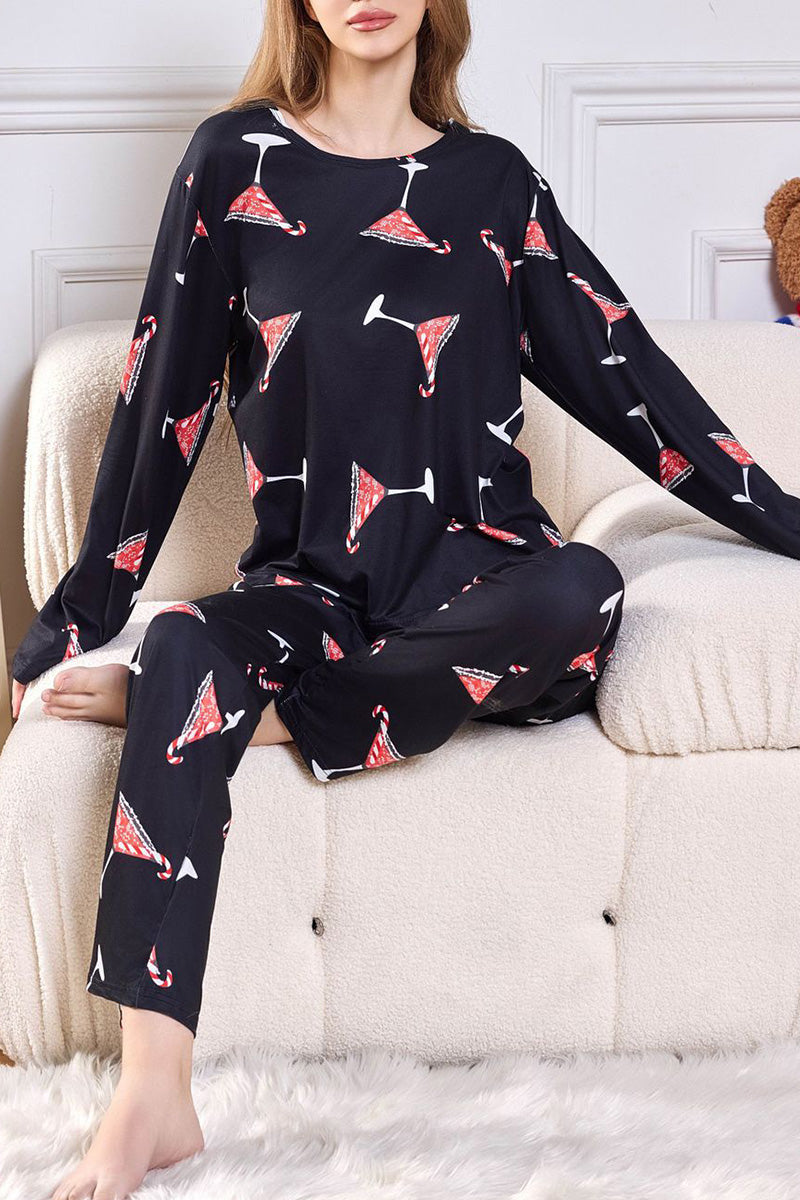 Festive Print Pajama Set