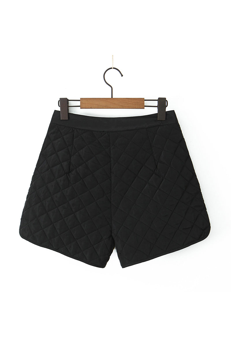 Quilted High-Waist Shorts