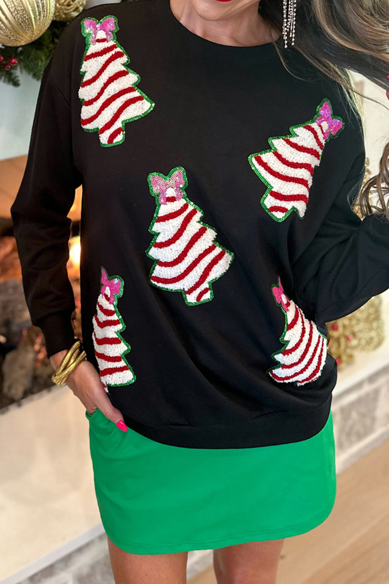 Sequin Holiday Graphic Top