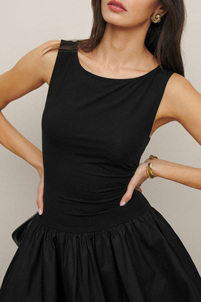 Sleeveless Ruffle Hem Mini Dress