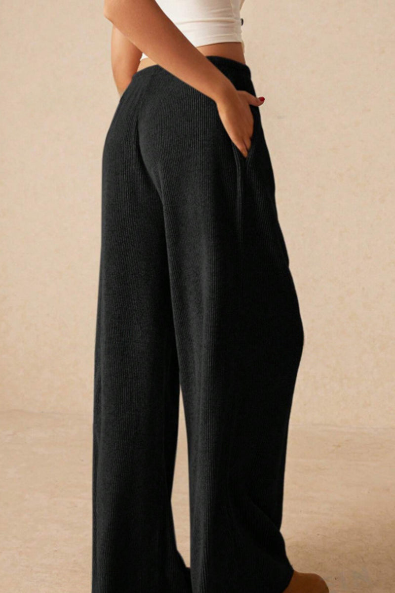 Drawstring Wide-Leg Lounge Pants