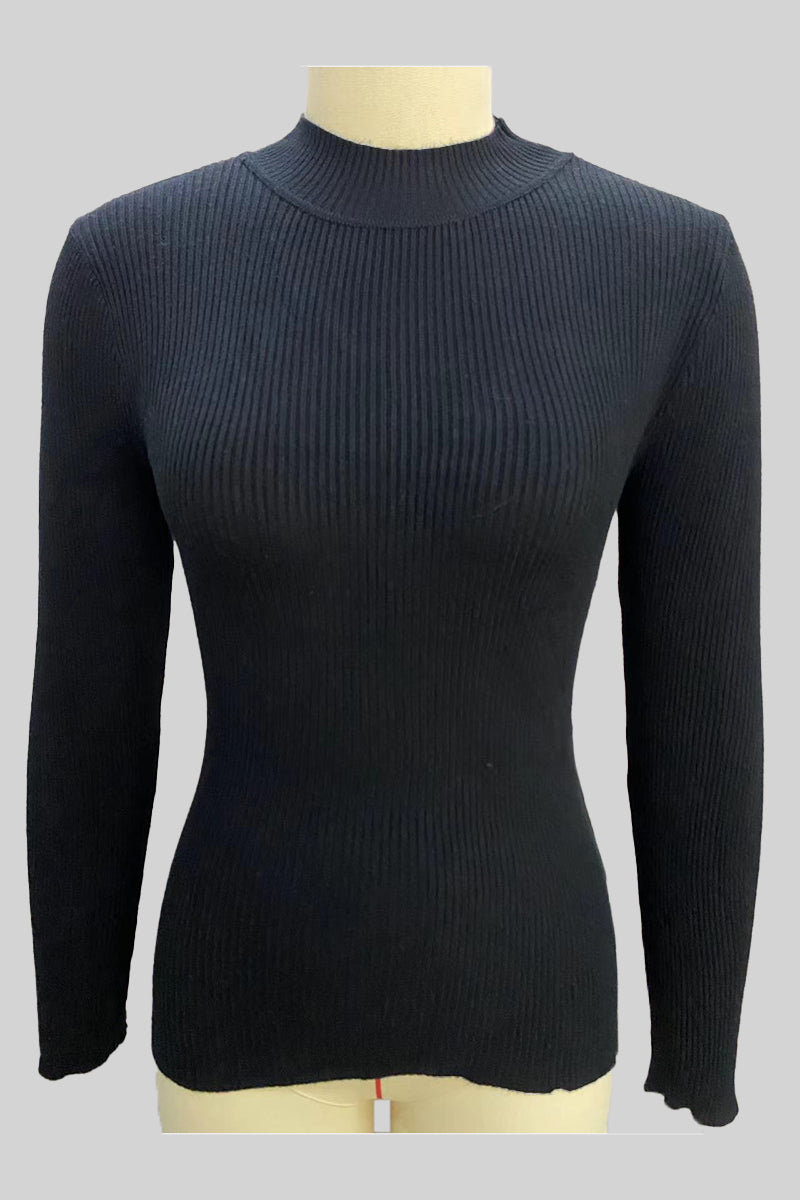 Fitted Ribbed Long Sleeve Top