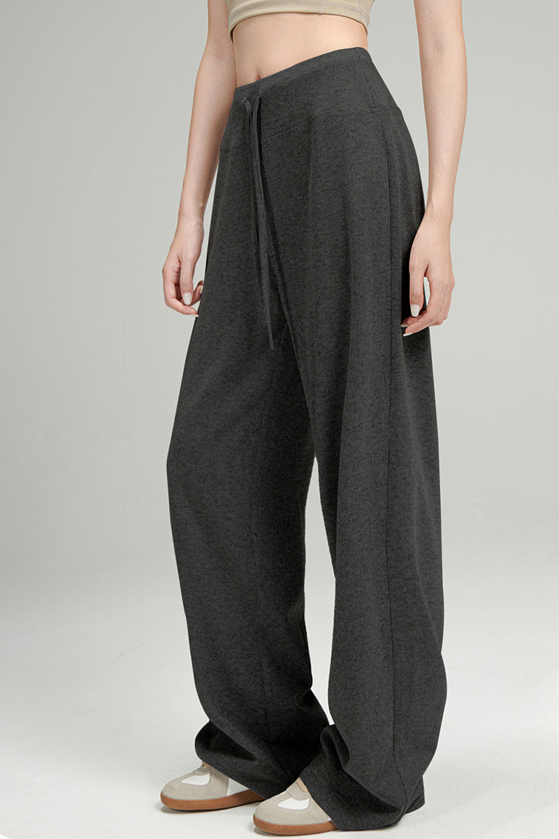 Wide-Leg Knit Drawstring Lounge Pants