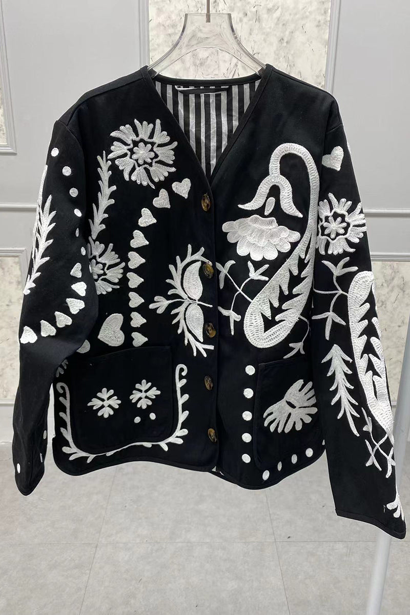 Floral Graphic Long Sleeve Jacket