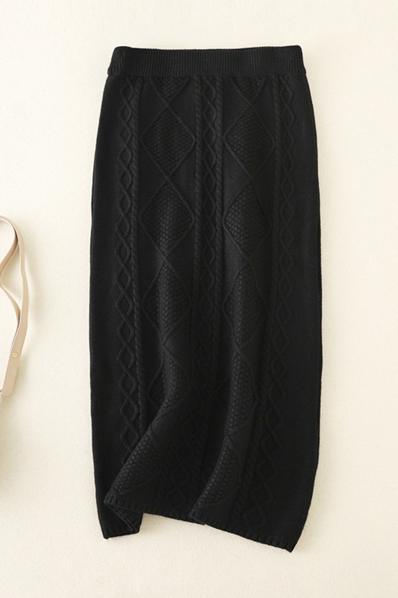 Diamond Knit Midi Skirt