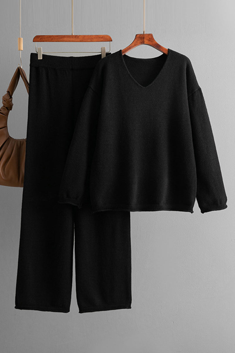 V-Neck Pullover and Pants Set