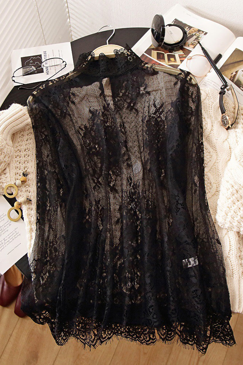 Lace High Neck Top