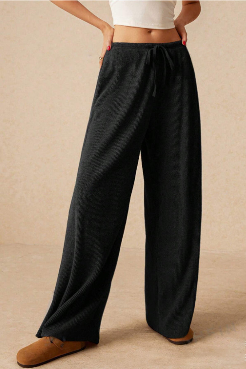 Drawstring Wide-Leg Lounge Pants