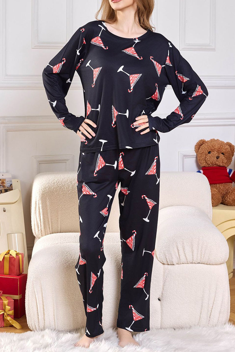 Festive Print Pajama Set