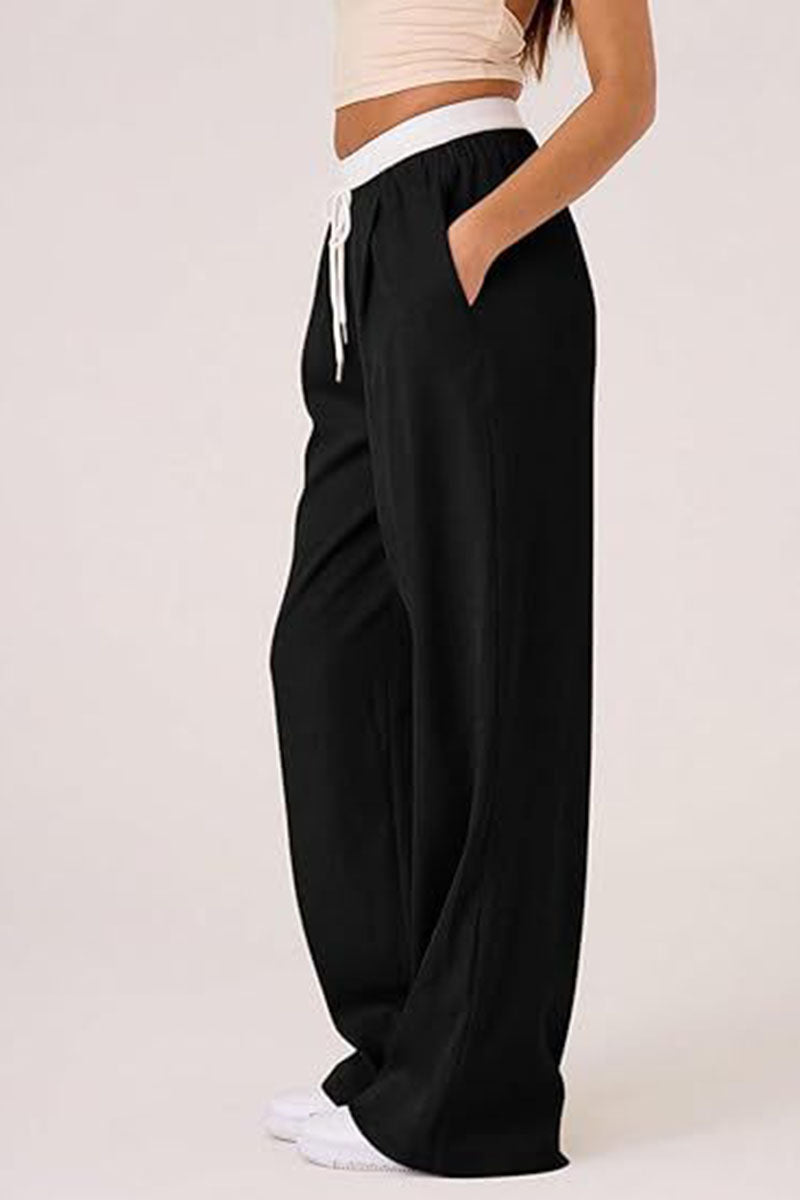 Casual Wide-Leg Drawstring Lounge Pants