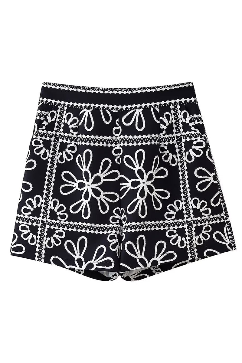 Floral High-Waist Shorts