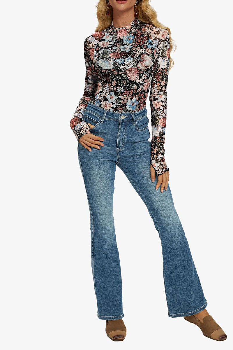 Floral Print Long Sleeve Top