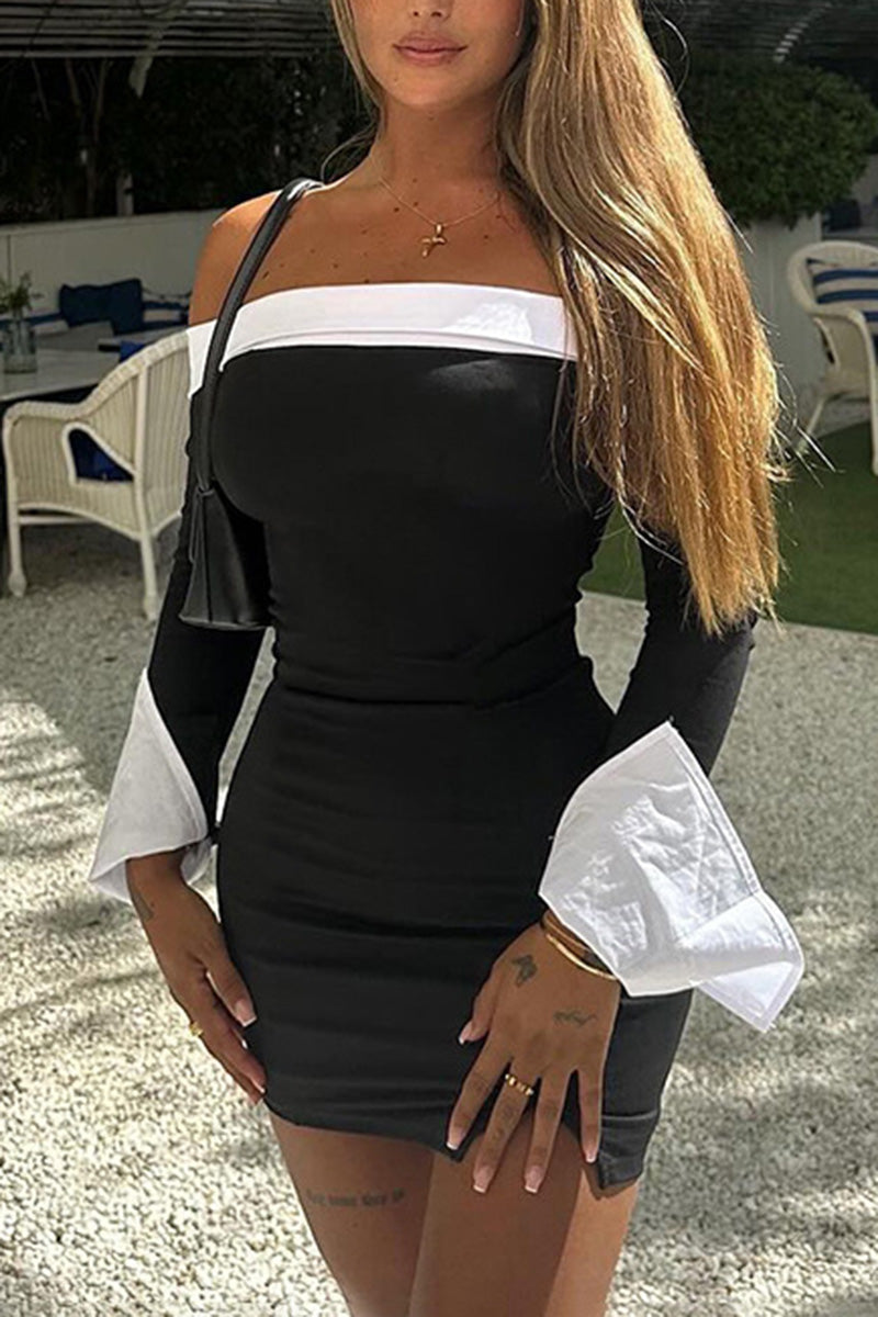 Off Shoulder Fitted Mini Dress