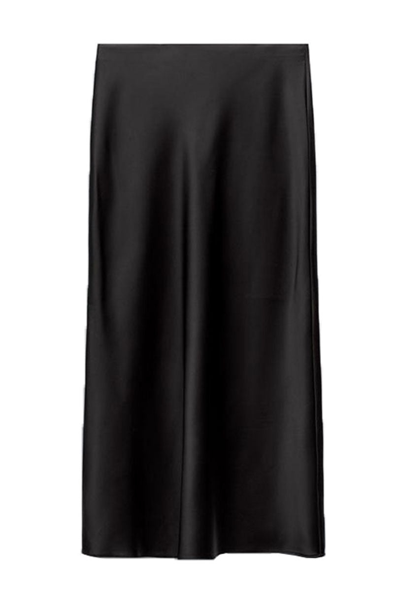 Solid Satin Maxi Skirt