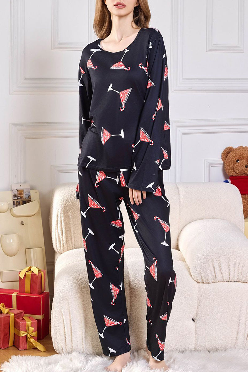 Festive Print Pajama Set