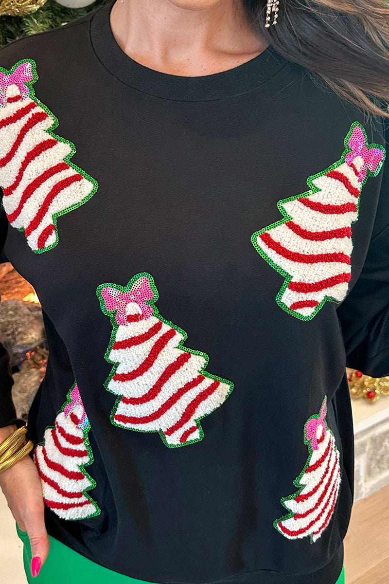 Striped Christmas Tree Graphic Top