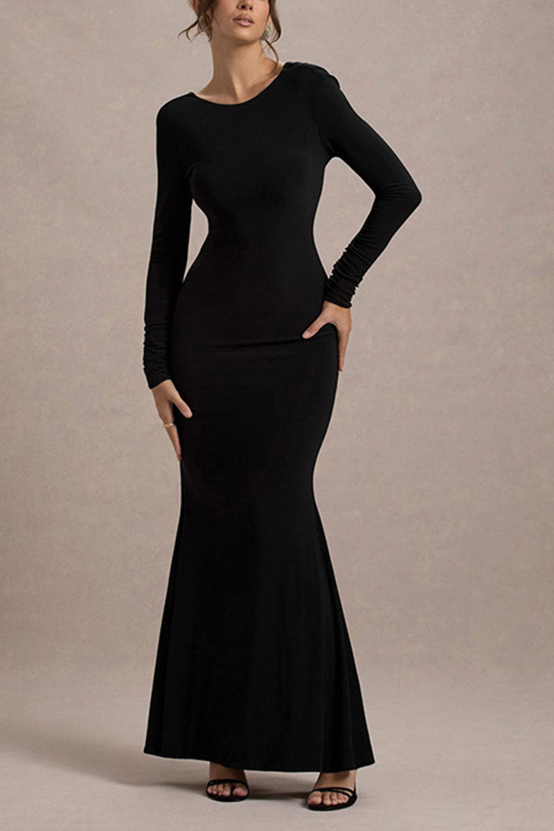 Backless Bow Sheath Dress