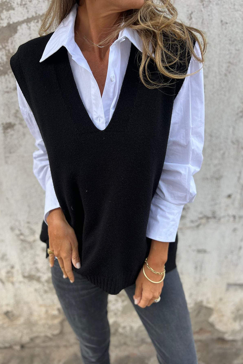 V-Neck Knit Vest