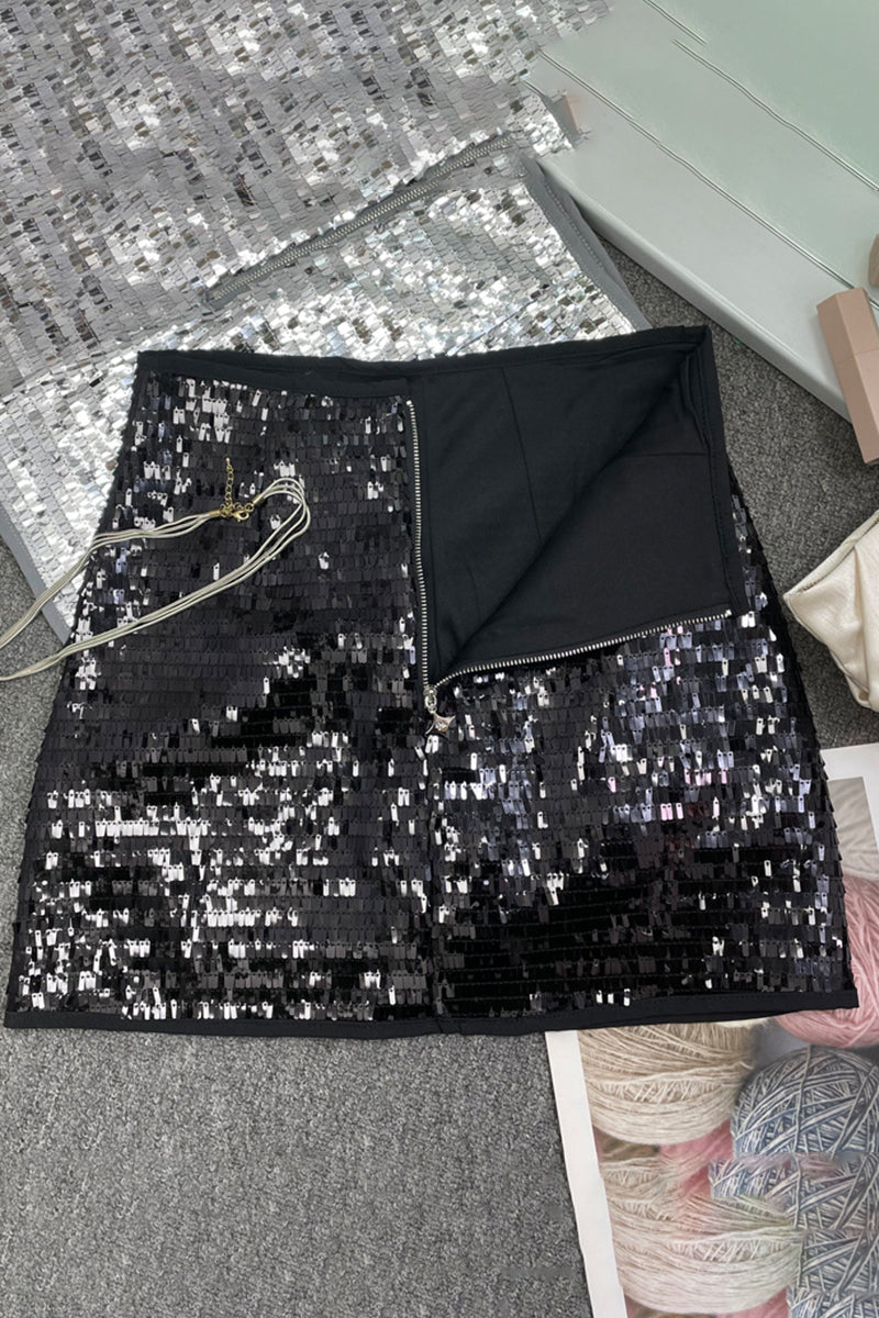 Glitter Sequin Mini Skirt