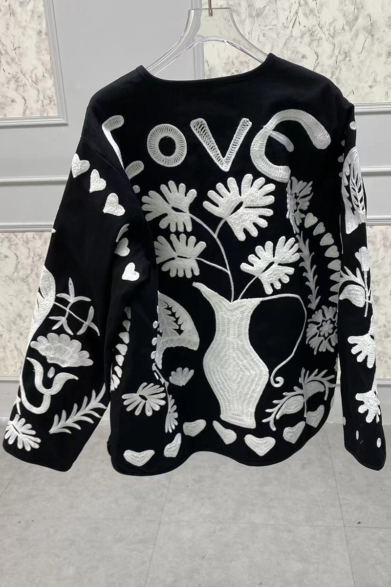 Floral Graphic Long Sleeve Jacket