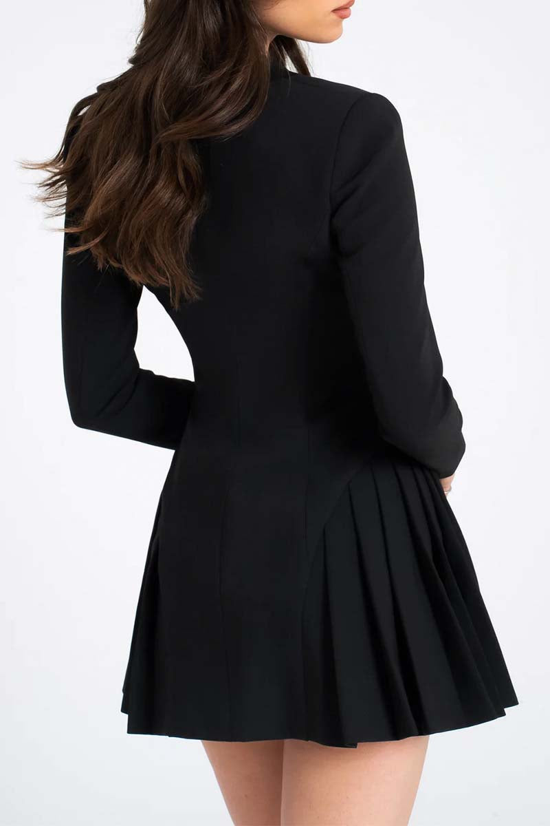 Button-Front Blazer-Inspired Mini Dress