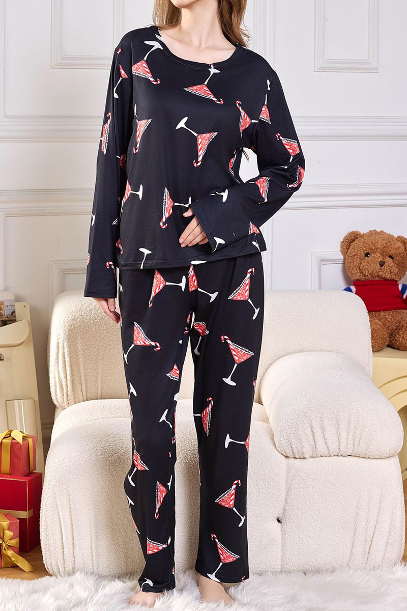 Festive Print Pajama Set