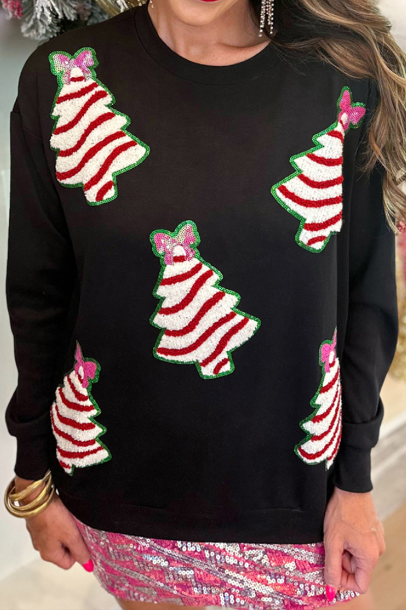 Striped Christmas Tree Graphic Top