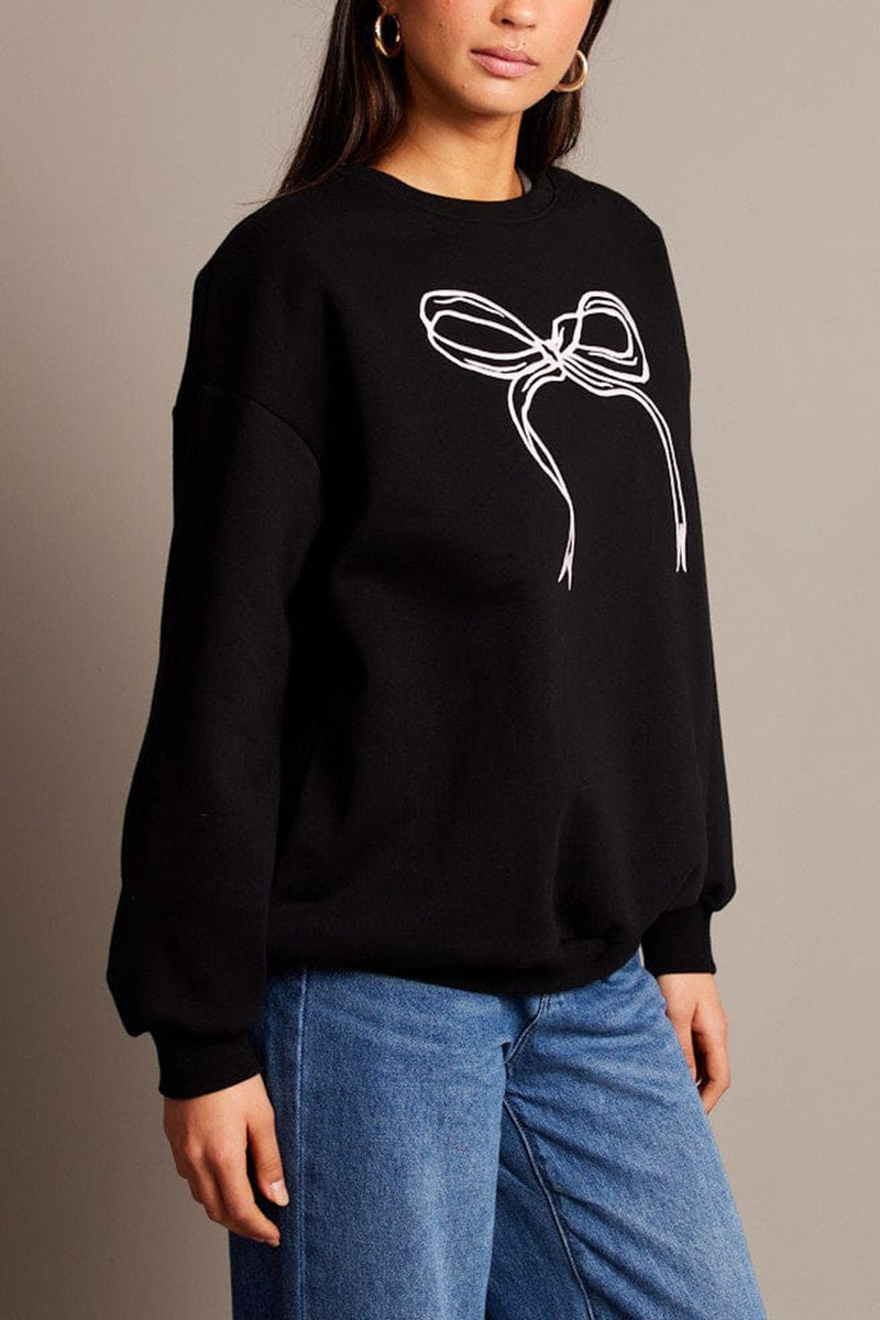 Bow Graphic Pullover Top