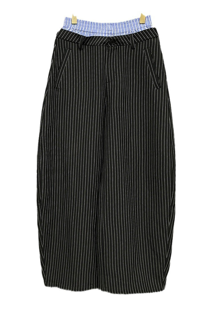 High-Waist Pinstripe Wide-Leg Pants