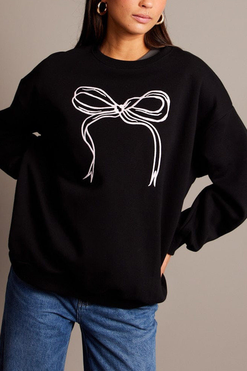 Bow Graphic Pullover Top