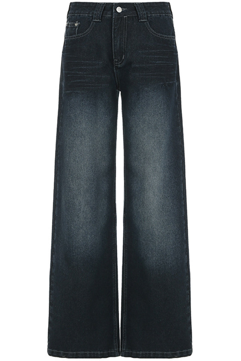 Wide-Leg Denim Pants