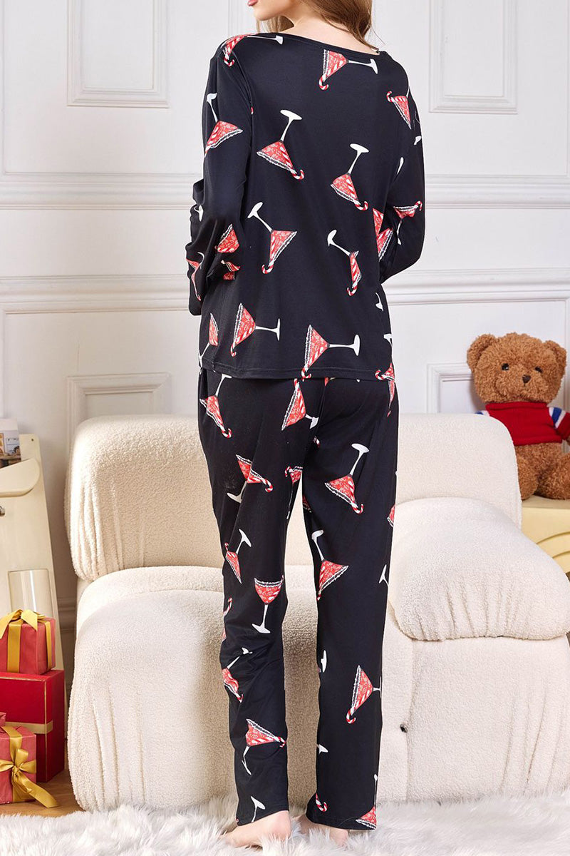 Festive Print Pajama Set