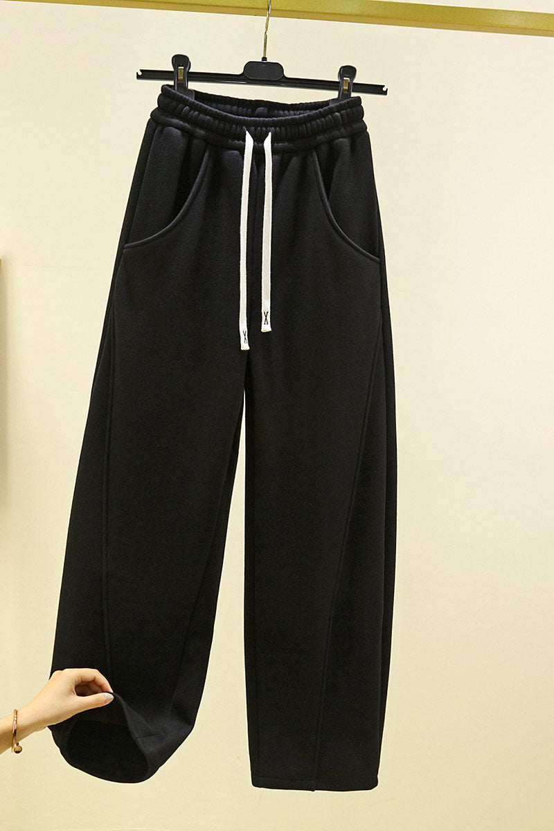 Relaxed Fit Wide-Leg Drawstring Pants