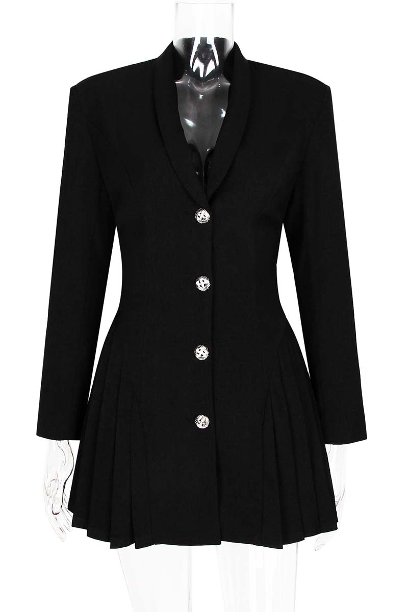 Button-Front Blazer-Inspired Mini Dress