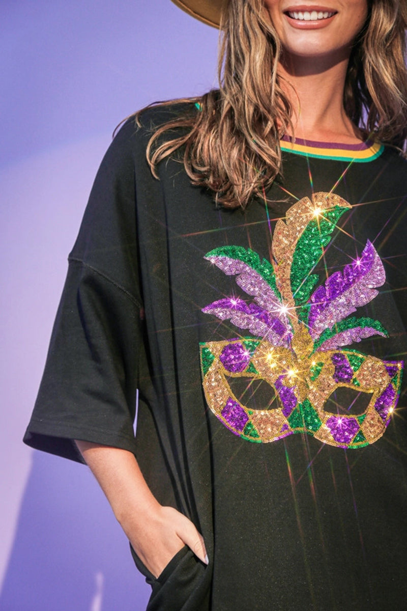 Ball Mask Sequin Pocket Tunic