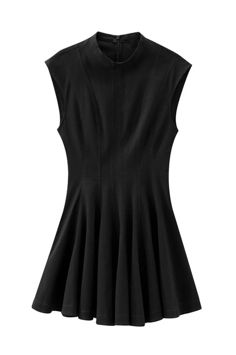 Sleeveless Pleated Mini Dress