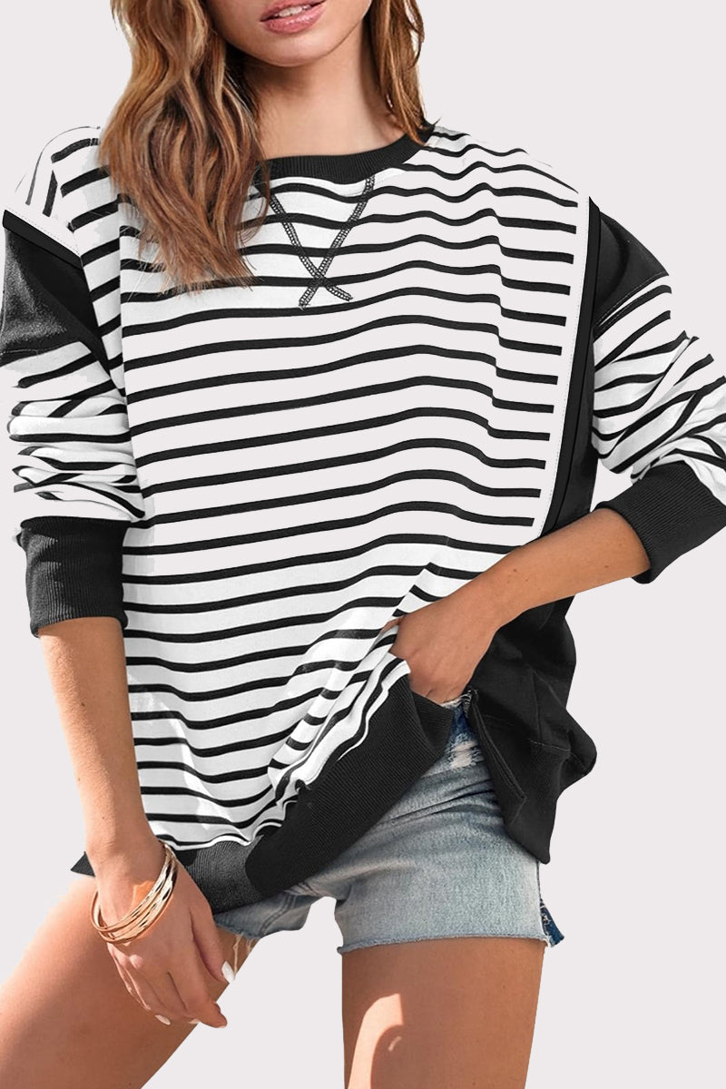 Striped Colorblock Pullover