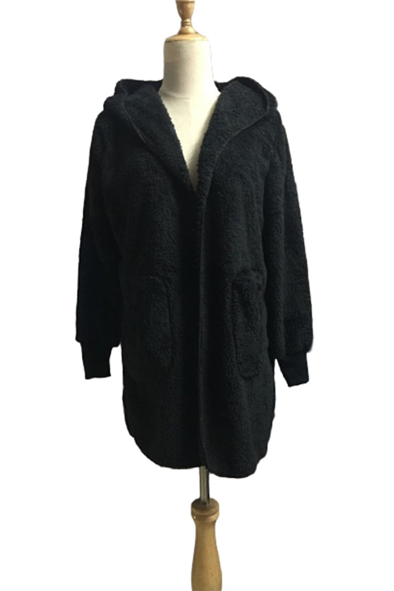 Oversized Fuzzy Open-Front Coat