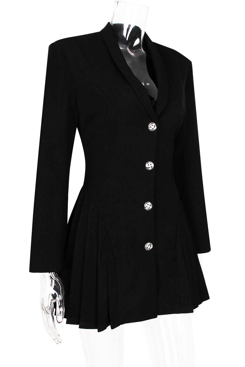 Button-Front Blazer-Inspired Mini Dress