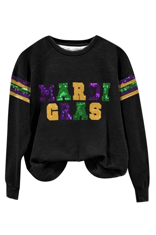 Mardi Gras V-Neck Printed Top