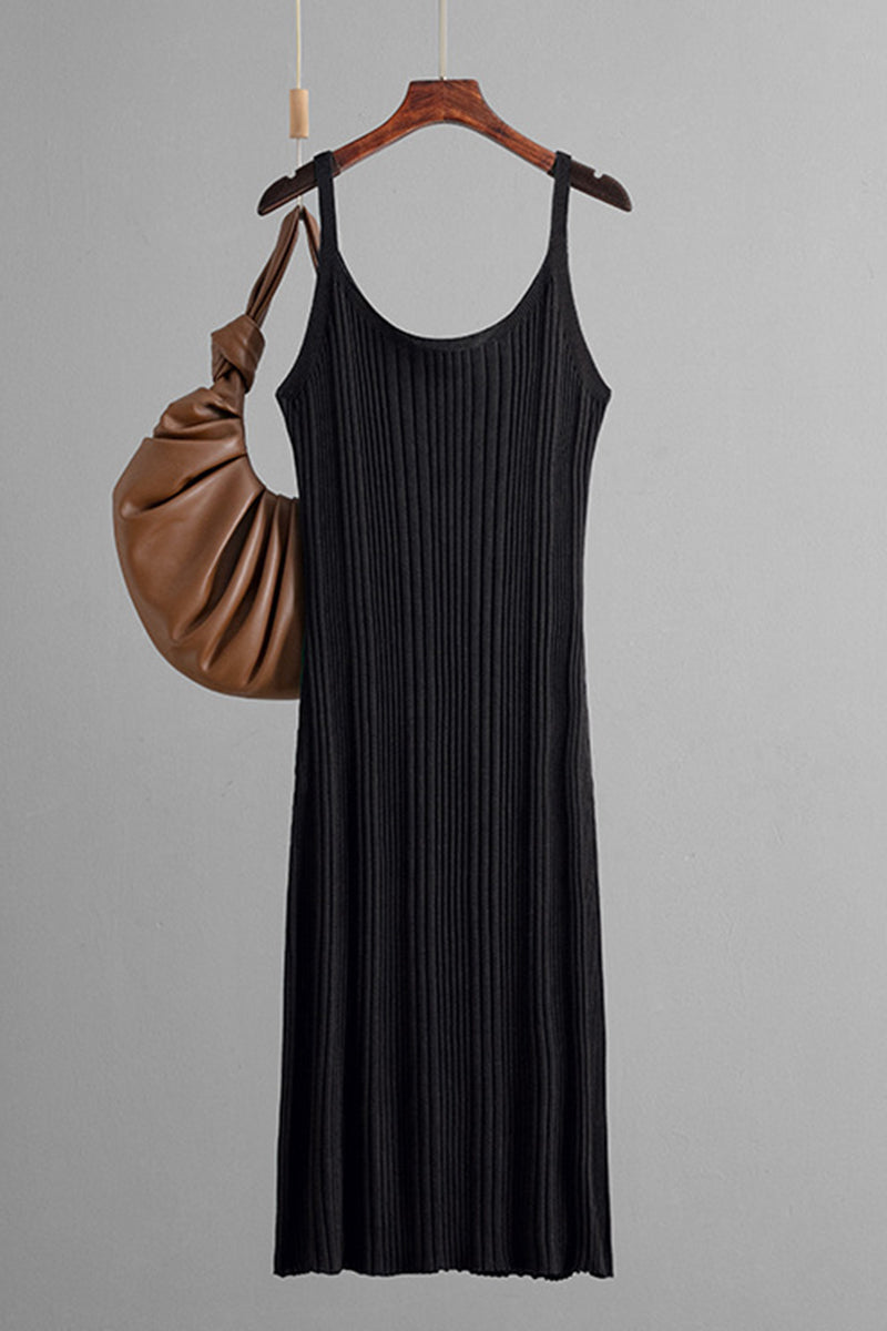 Sleeveless Ribbed Midi Dress